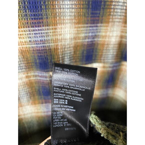 Free People Anneli Plaid Shirt Jacket Women's XS Boho Grunge Shacket Green Earth - Picture 10 of 10